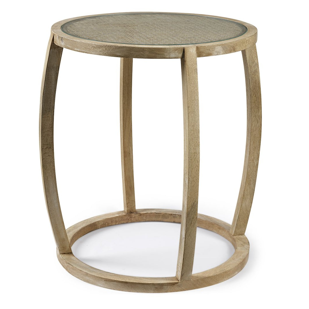 Mercana Hubbard Wood Frame Round Accent Table