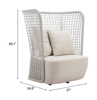 Zuo Modern Hudu Olefin Fabric Outdoor Accent Chair