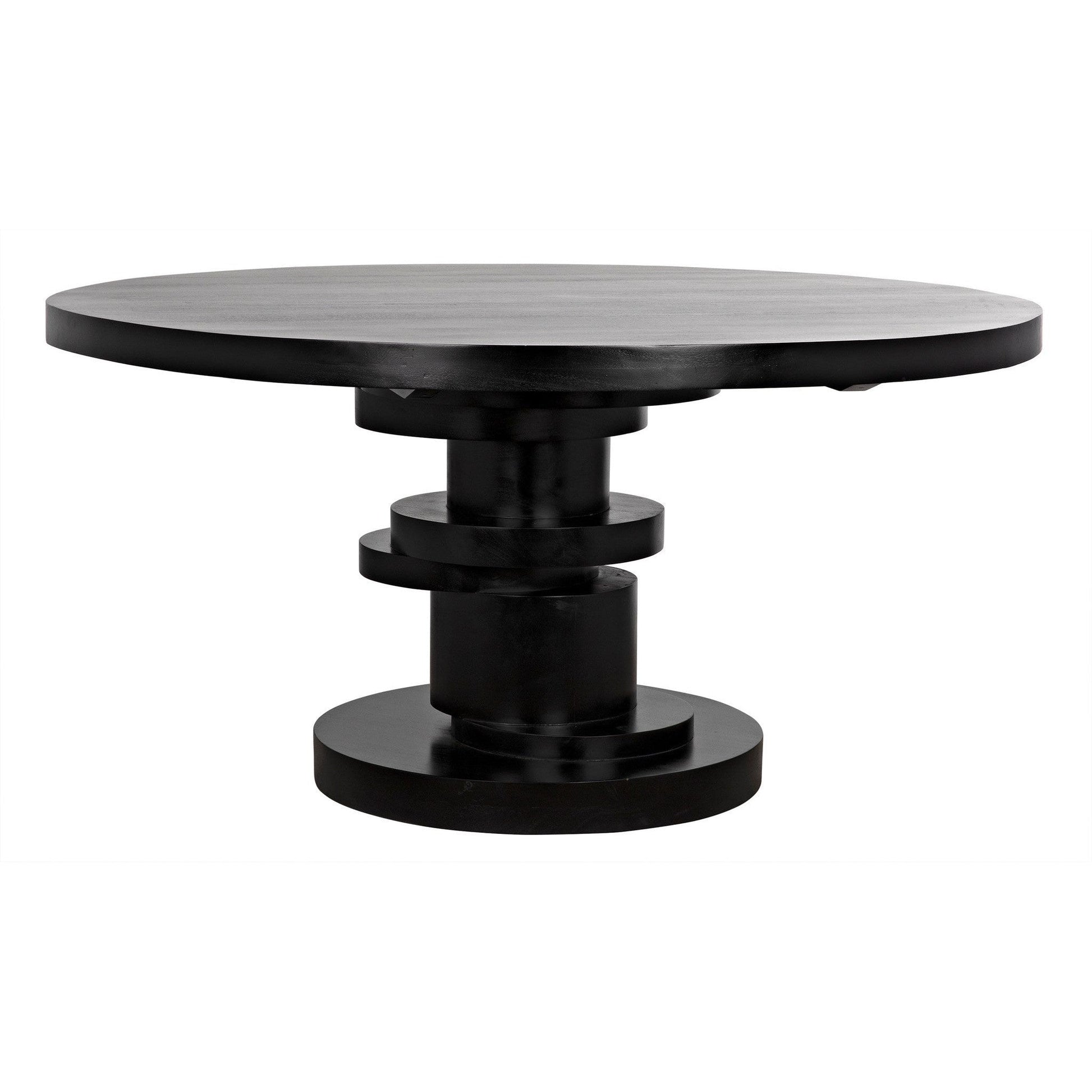 Hugo Dining Table, Hand Rubbed Black-Dining Tables-Noir-Sideboards and Things