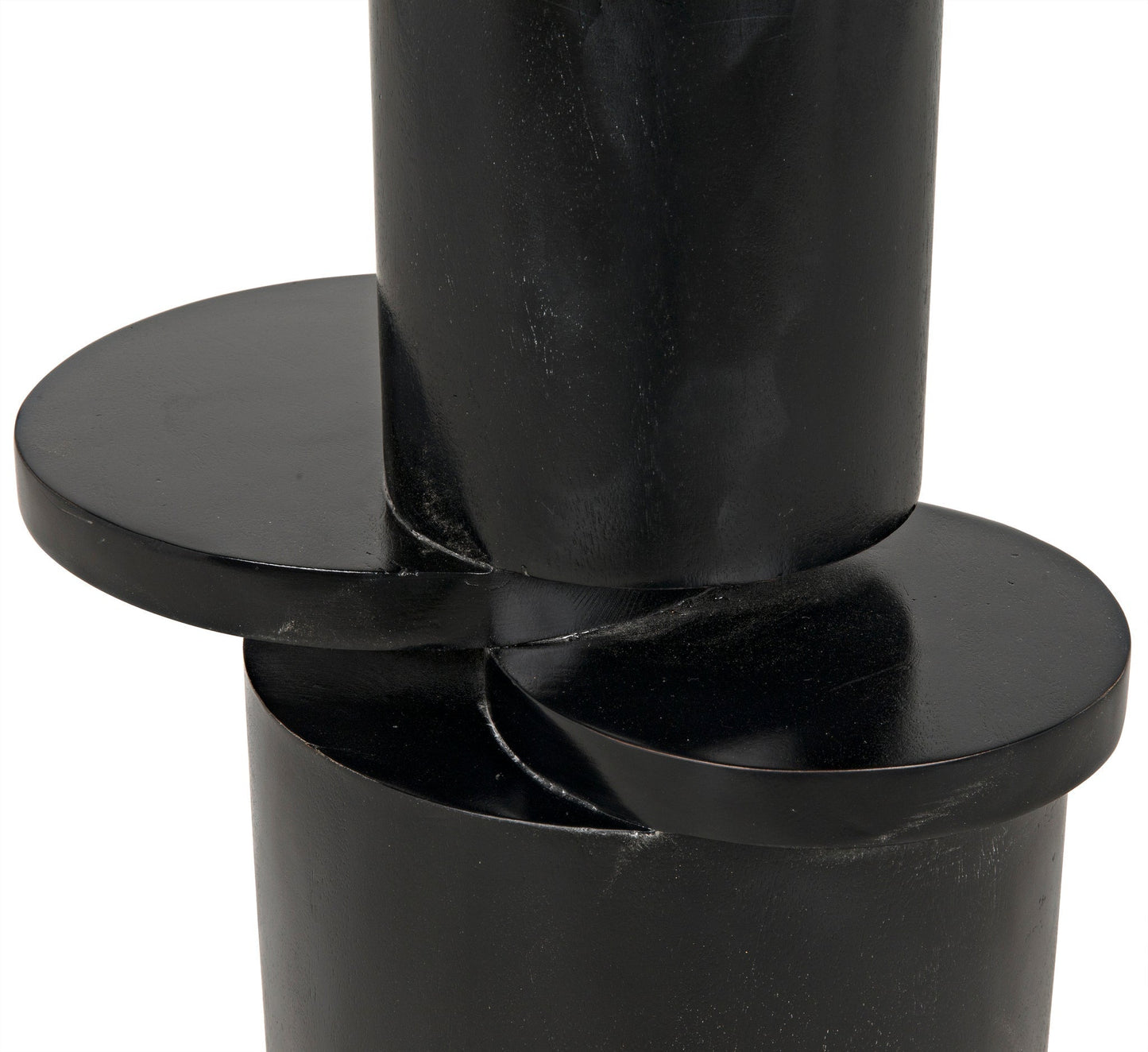 Hugo Wood Black Round Side Table-Side Tables-Noir-Sideboards and Things