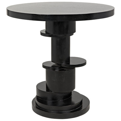 Hugo Wood Black Round Side Table-Side Tables-Noir-Sideboards and Things