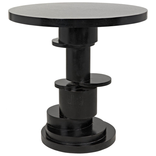 Hugo Wood Black Round Side Table-Side Tables-Noir-Sideboards and Things