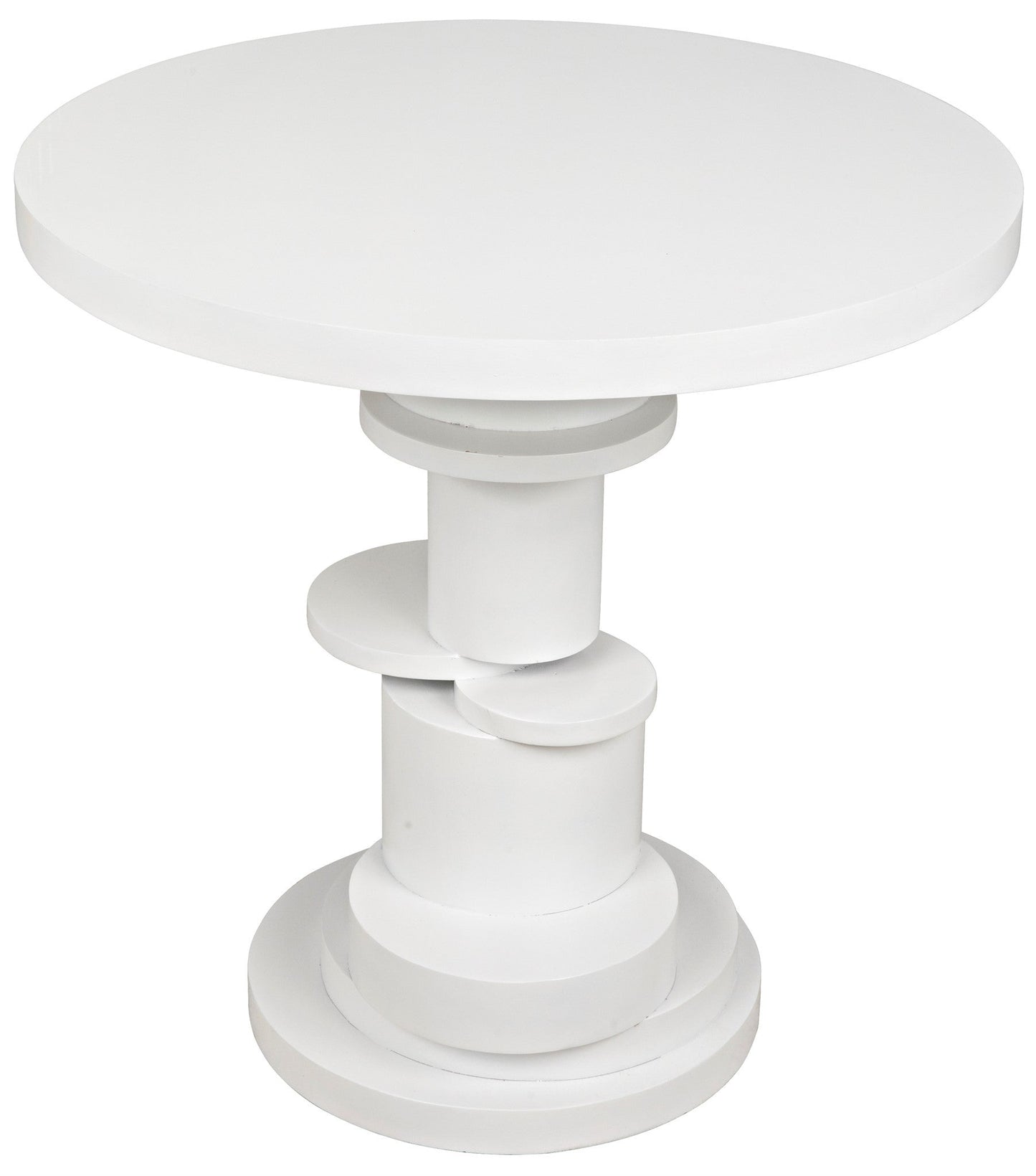 Hugo Wood White Round Side Table-Side Tables-Noir-Sideboards and Things