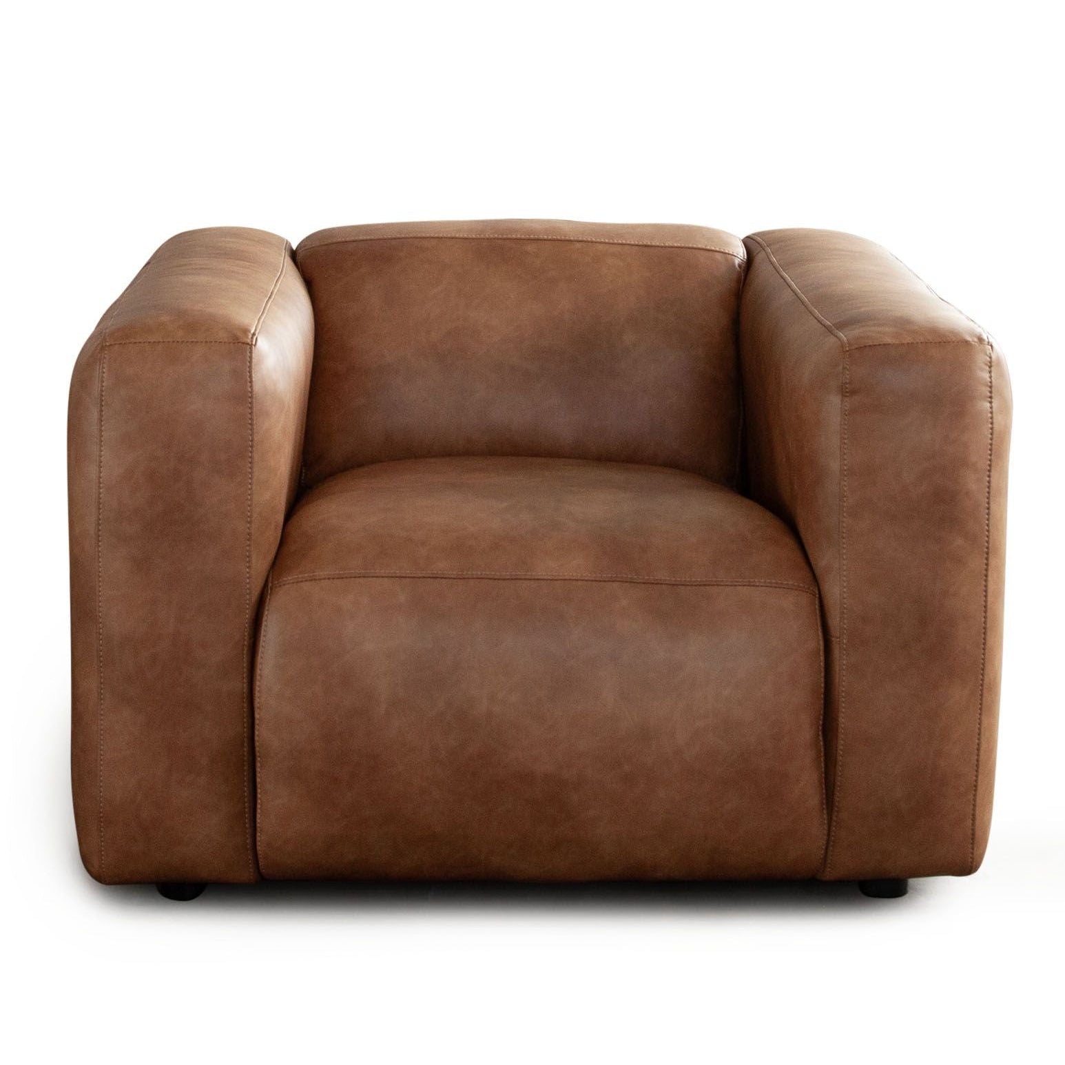 Diamond Sofa Hyde Saddle Brown Leather Club Chair