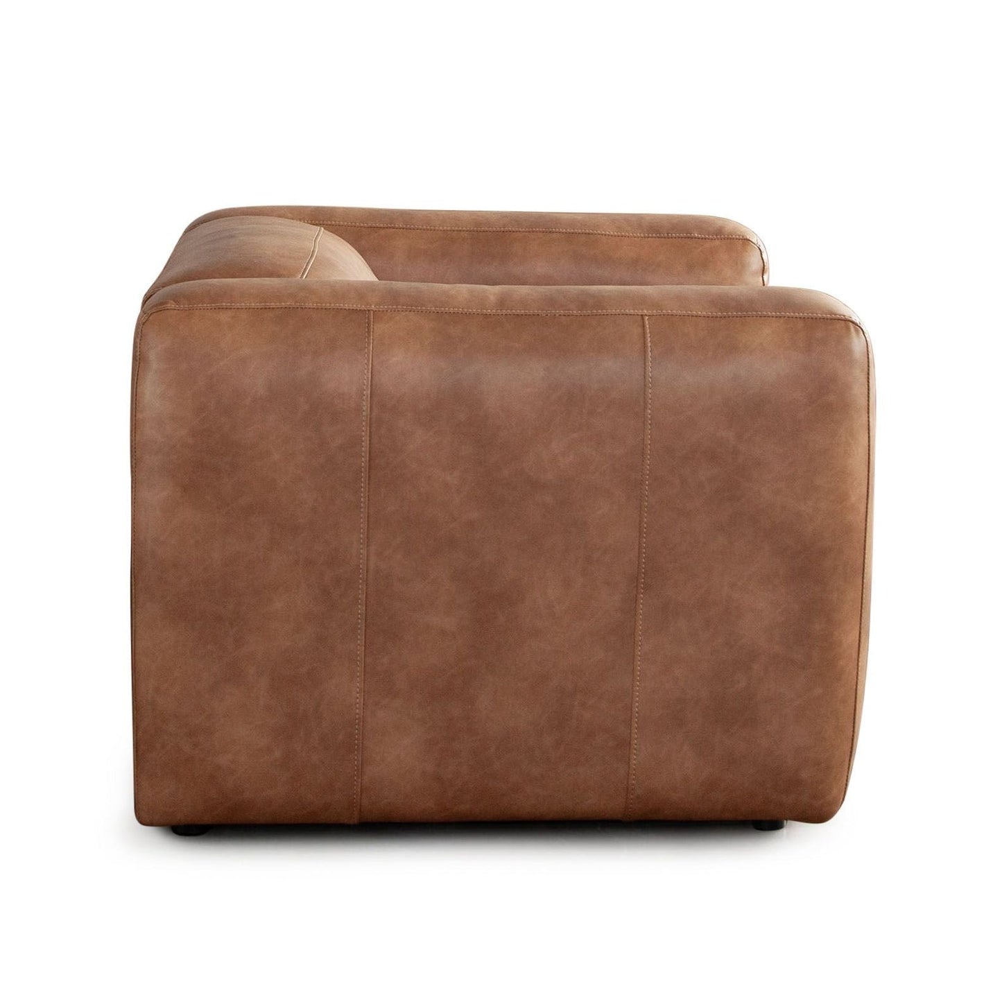 Diamond Sofa Hyde Saddle Brown Leather Club Chair