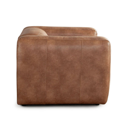 Diamond Sofa Hyde Saddle Brown Leather Club Chair