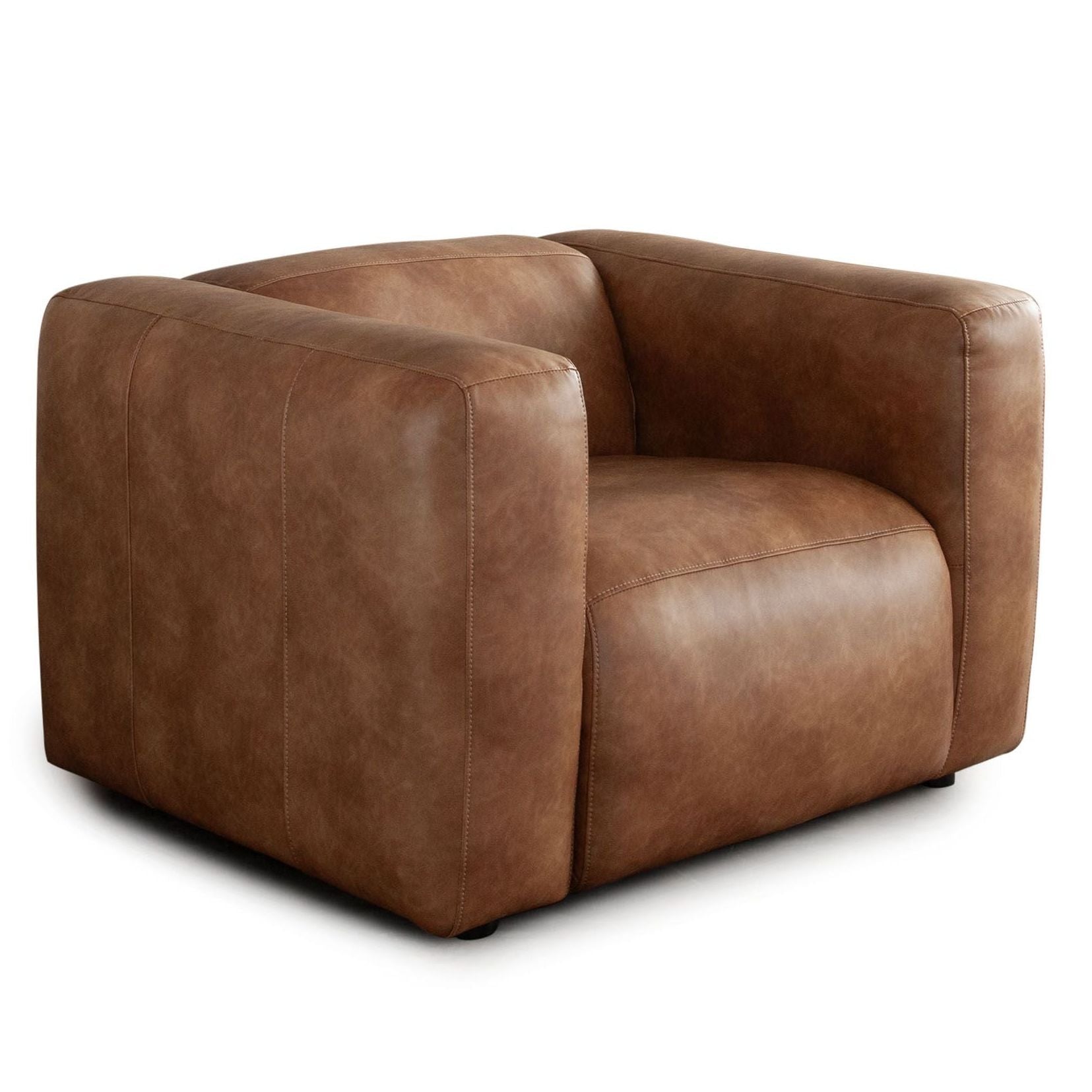 Diamond Sofa Hyde Saddle Brown Leather Club Chair