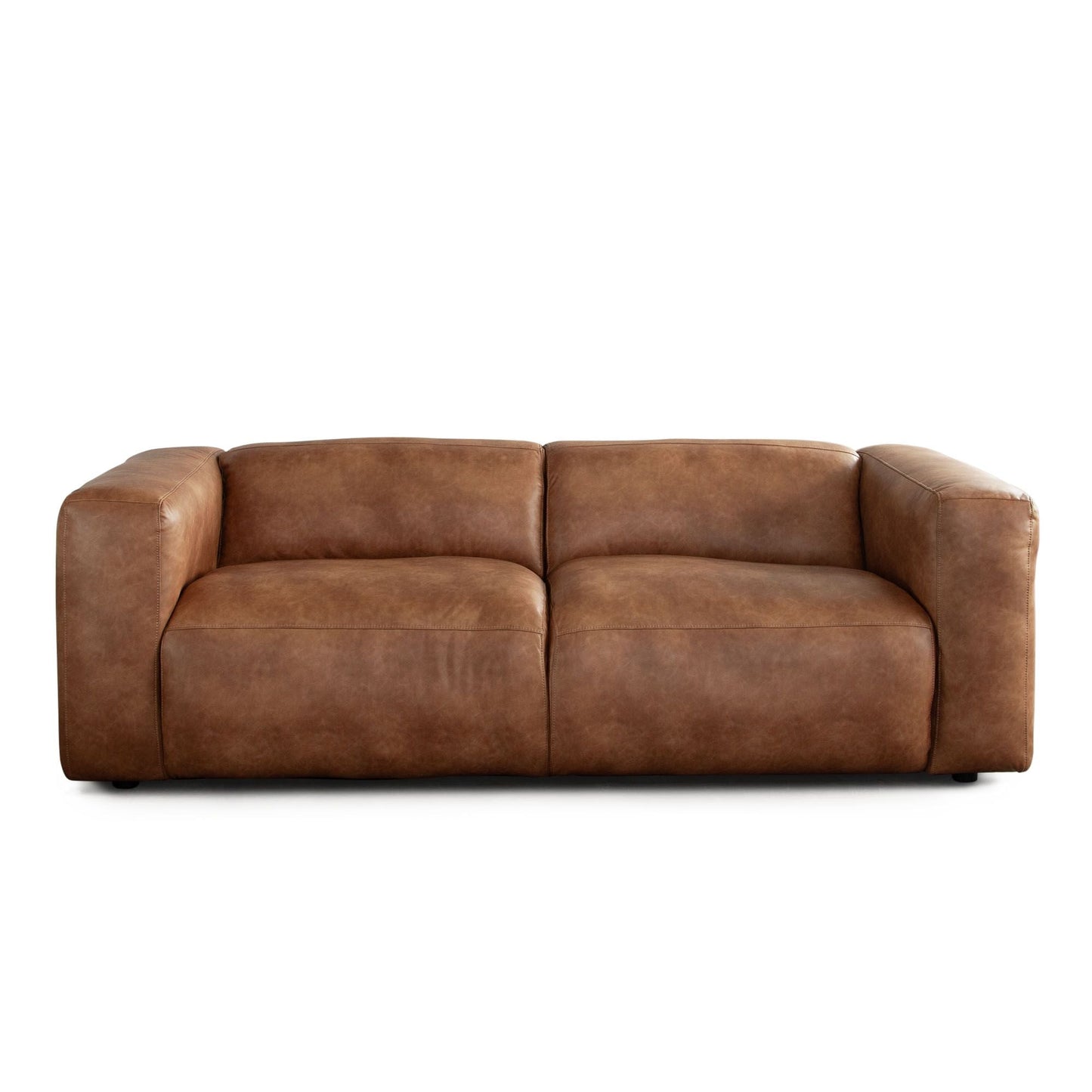 Diamond Sofa Hyde Saddle Brown Leather Sofa