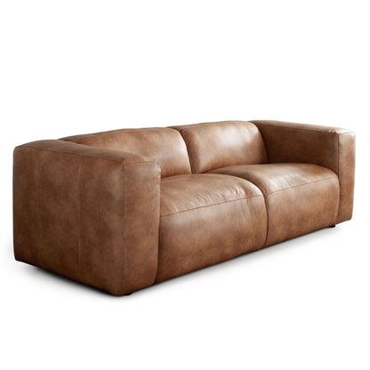 Diamond Sofa Hyde Saddle Brown Leather Sofa