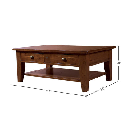 Irish Coast Two Drawers Wood Coffee Table