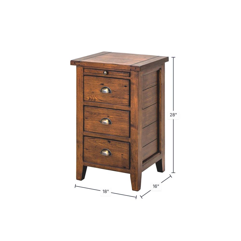 Irish Coast 3 Drawers Wood Nightstand