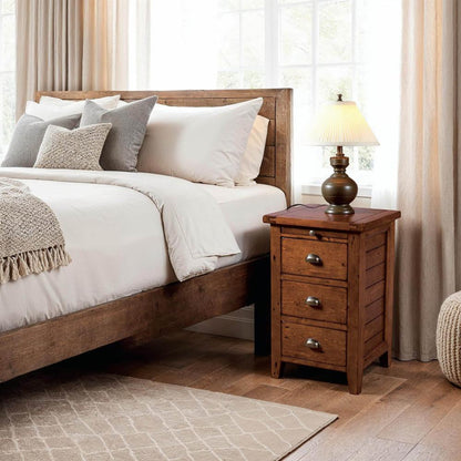 Irish Coast 3 Drawers Wood Nightstand