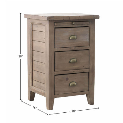 Irish Coast 3 Drawers Wood Nightstand