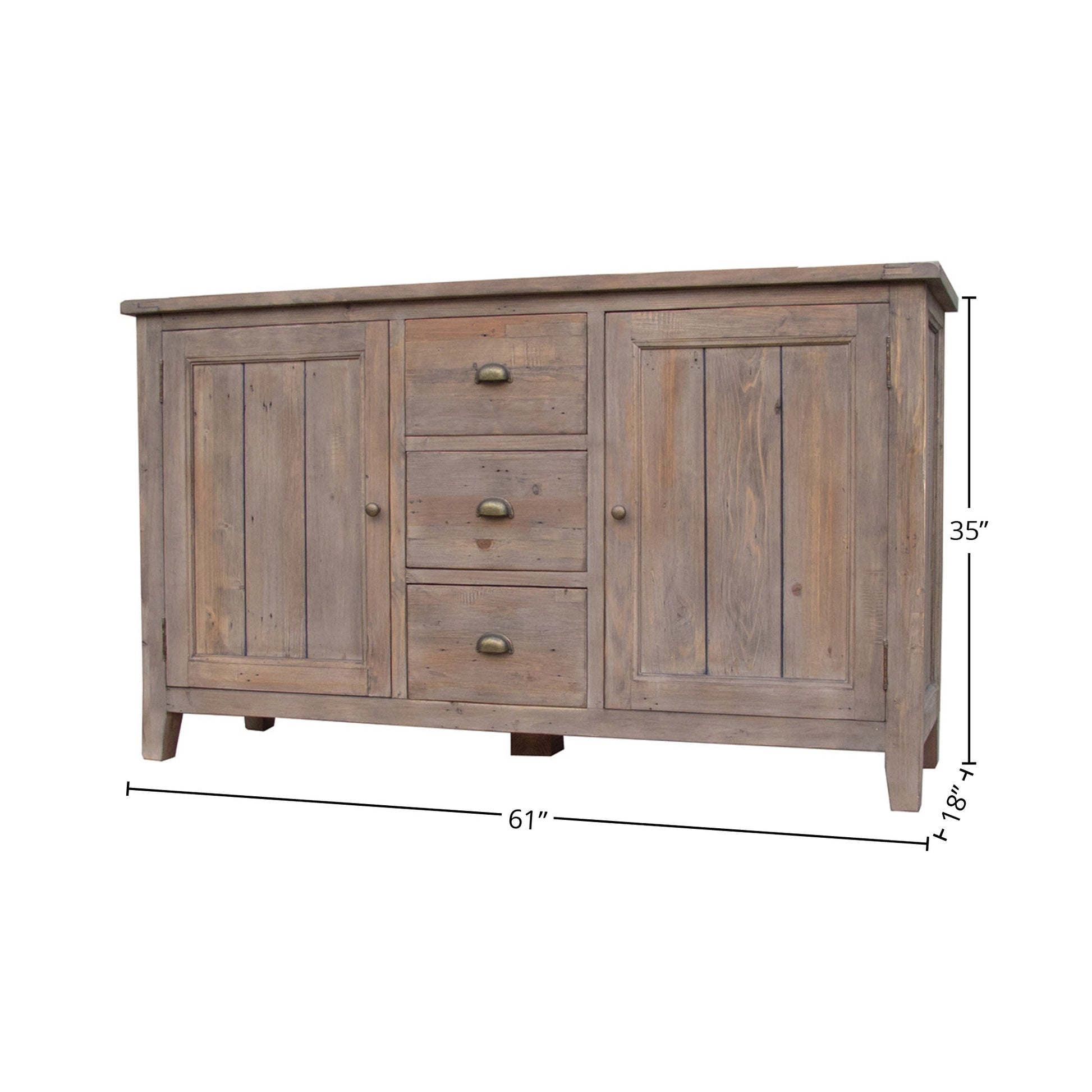 LH Home Irish Coast Three Drawers Wood Sideboard
