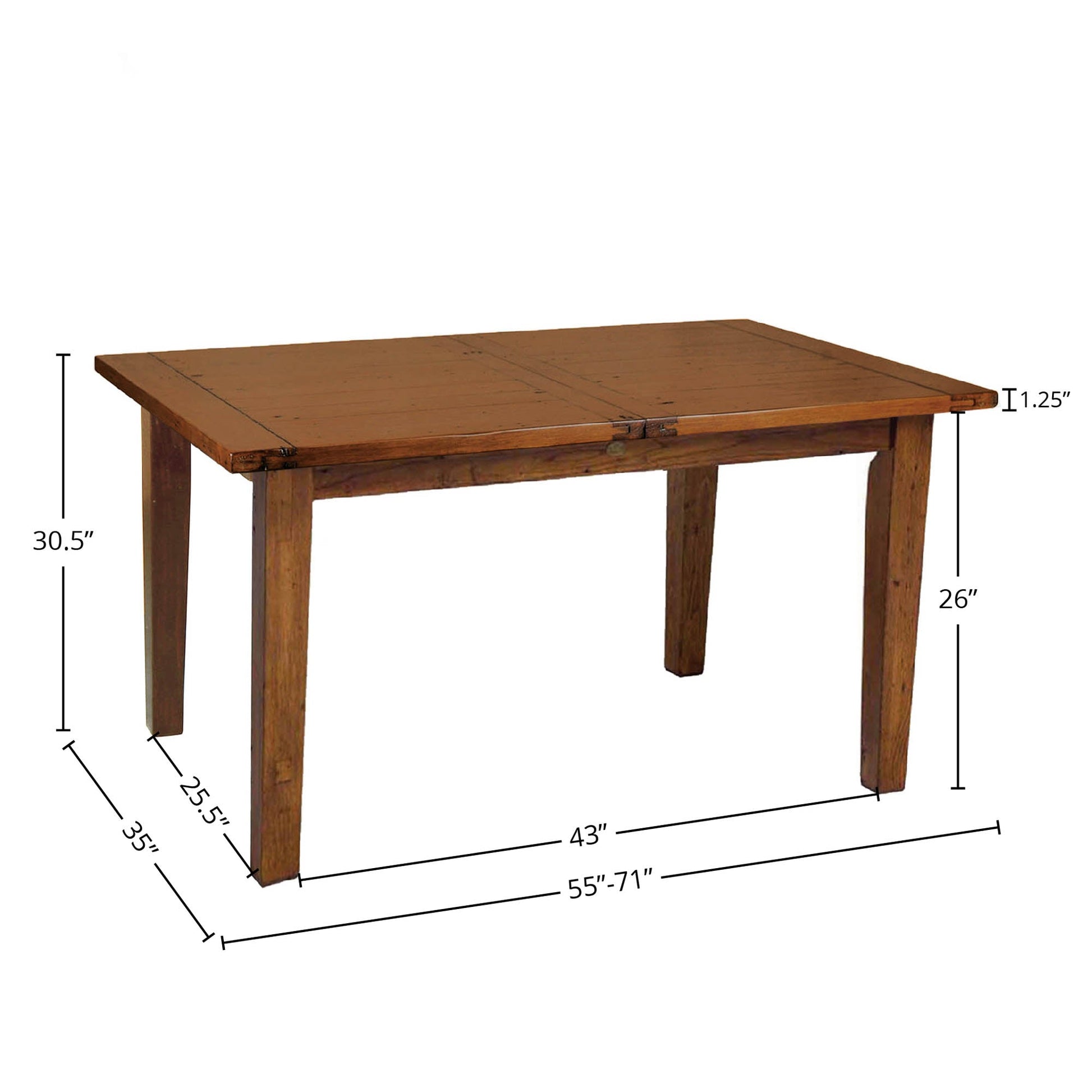 LH Home Irish Coast Wooden Extendable Dining Table