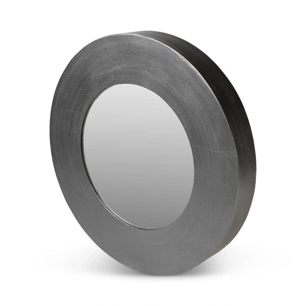 Rahi Reclaimed Cast Aluminum Round Wall Mirror