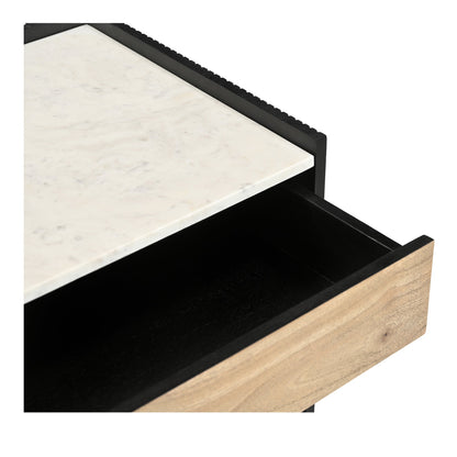 Carter Black Marble Top Nightstand