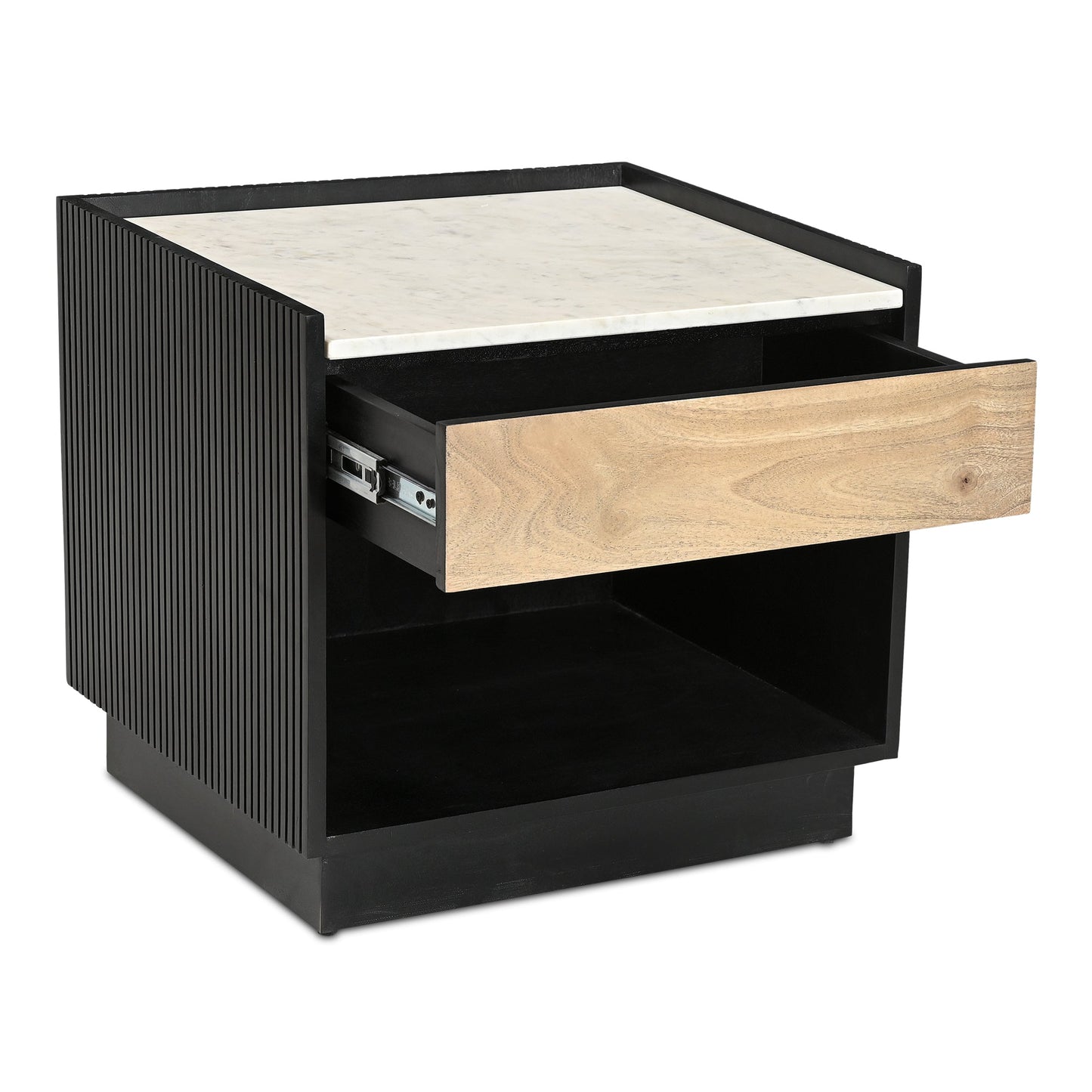 Carter Black Marble Top Nightstand