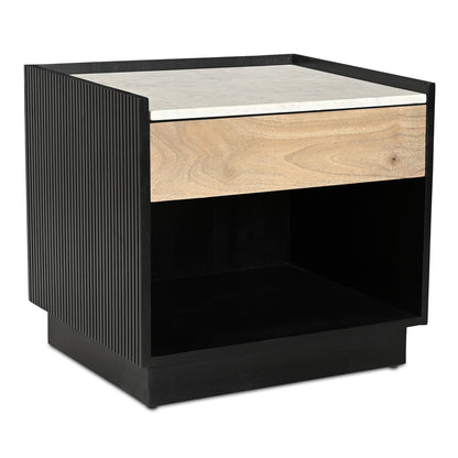 Carter Black Marble Top Nightstand