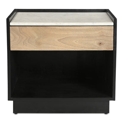 Carter Black Marble Top Nightstand