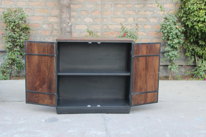 Medrano Wood Brown 2 Door Cabinet