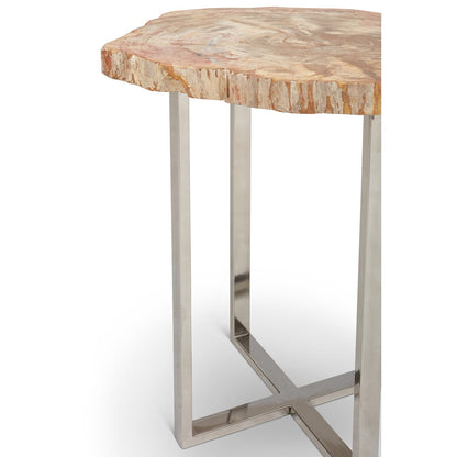 Eliza Wood Geometric End Table