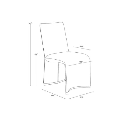 SUNPAN Iluka Fabric Armless Dining Chair 2PC