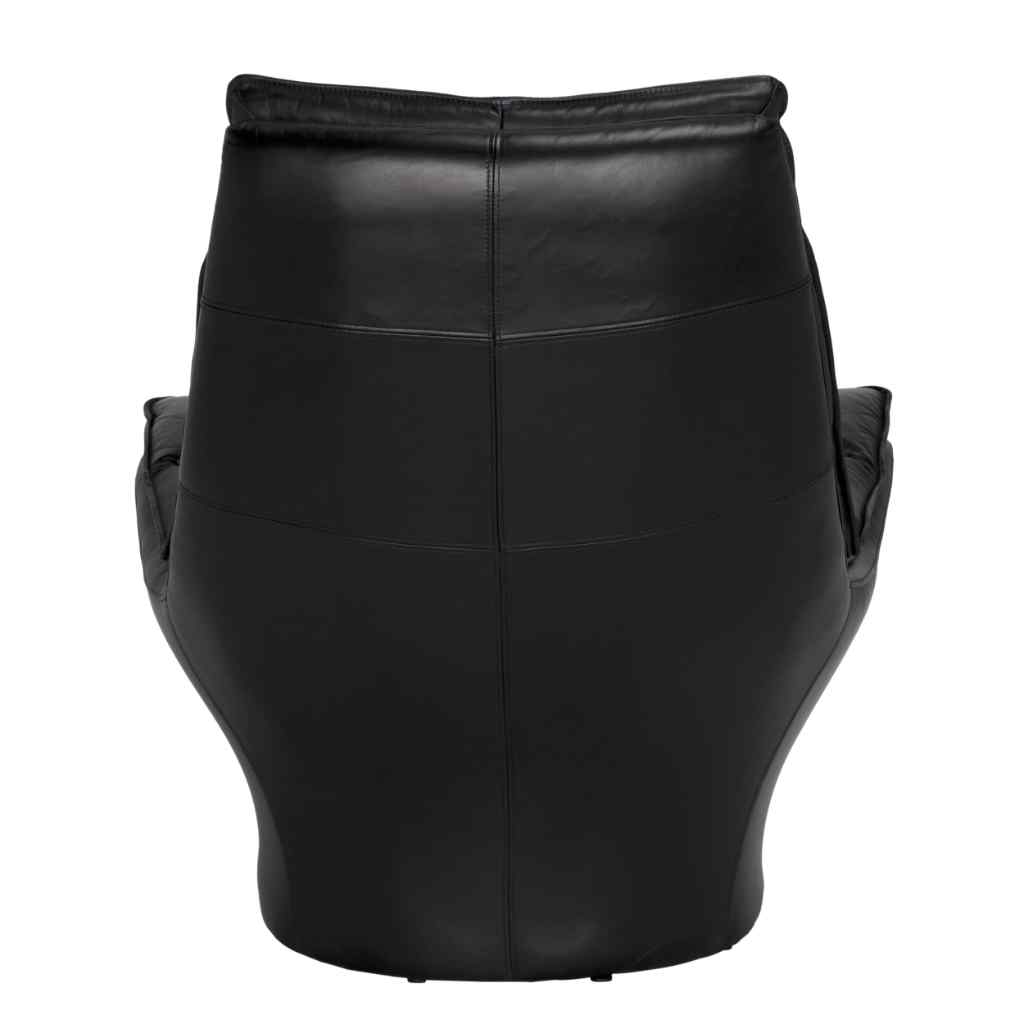 Ian Top Grain Leather Black Club Chair