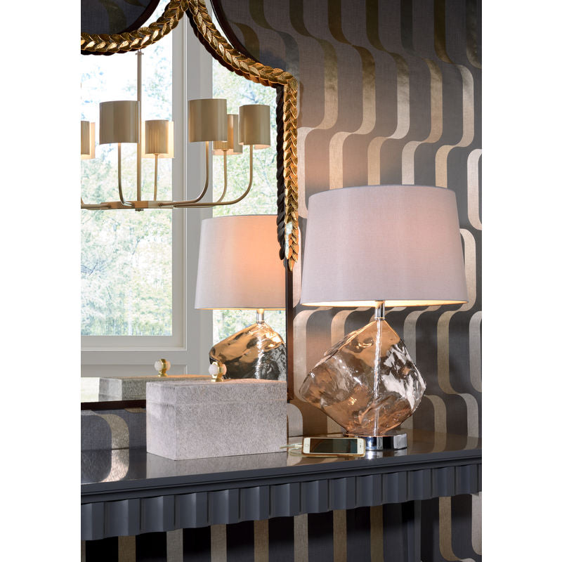 Wildwood Ice Smoked Glass Made Table Lamp
