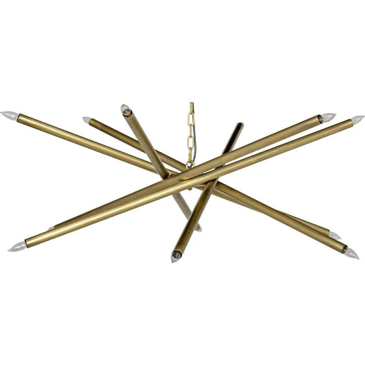 Noir Ikram Metal Chandelier With Brass Finish