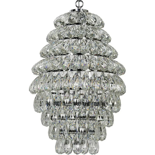 Noir Illumination Metal & Glass Chandelier Chrome
