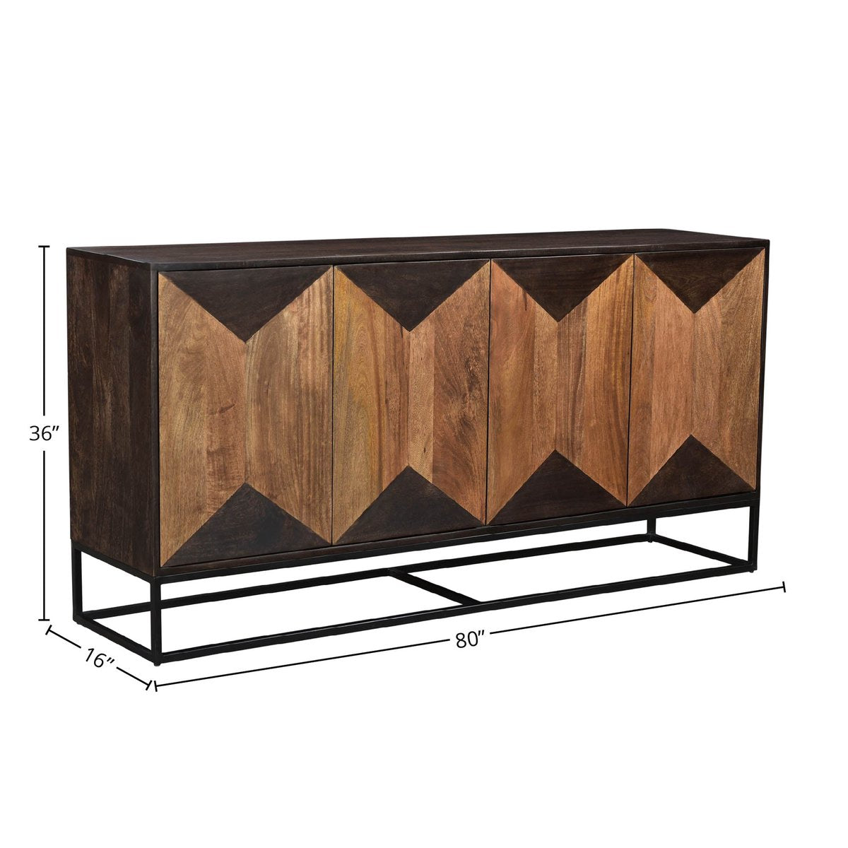 LH Home Illusion Four Doors Brown Sideboard