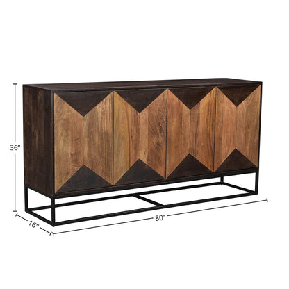 LH Home Illusion Four Doors Brown Sideboard