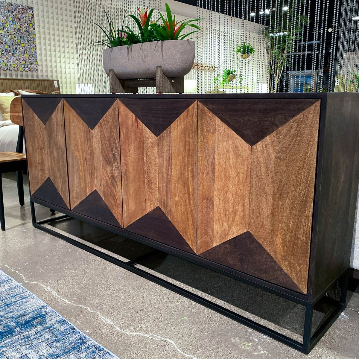 LH Home Illusion Four Doors Brown Sideboard