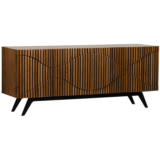 Illusion Steel Base Dark Walnut Wood Sideboard-Sideboards-Noir-Sideboards and Things