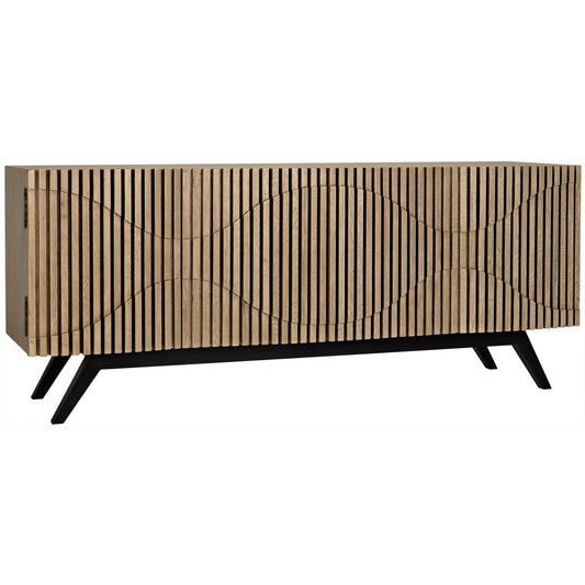 Illusion Steel Base Wood Sideboard-Sideboards-Noir-Sideboards and Things