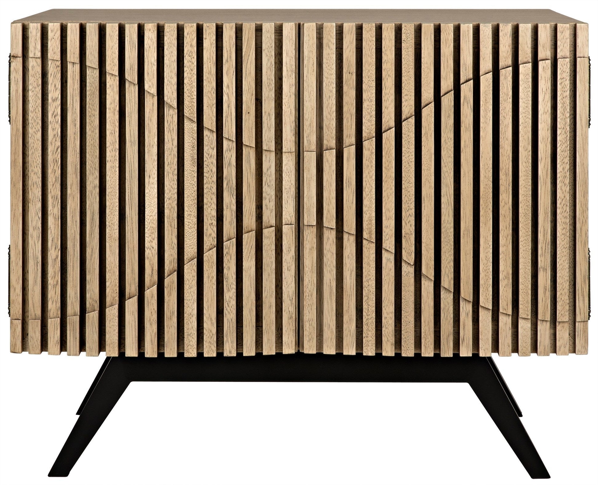 Illusion Steel Base Wood Single Sideboard-Sideboards-Noir-Sideboards and Things