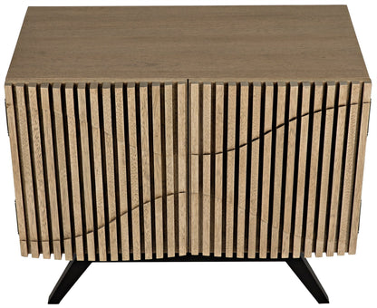 Illusion Steel Base Wood Single Sideboard-Sideboards-Noir-Sideboards and Things