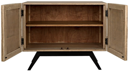 Illusion Steel Base Wood Single Sideboard-Sideboards-Noir-Sideboards and Things