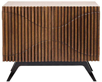 Illusion Wood and Steel Single Sideboard-Sideboards-Noir-Sideboards and Things