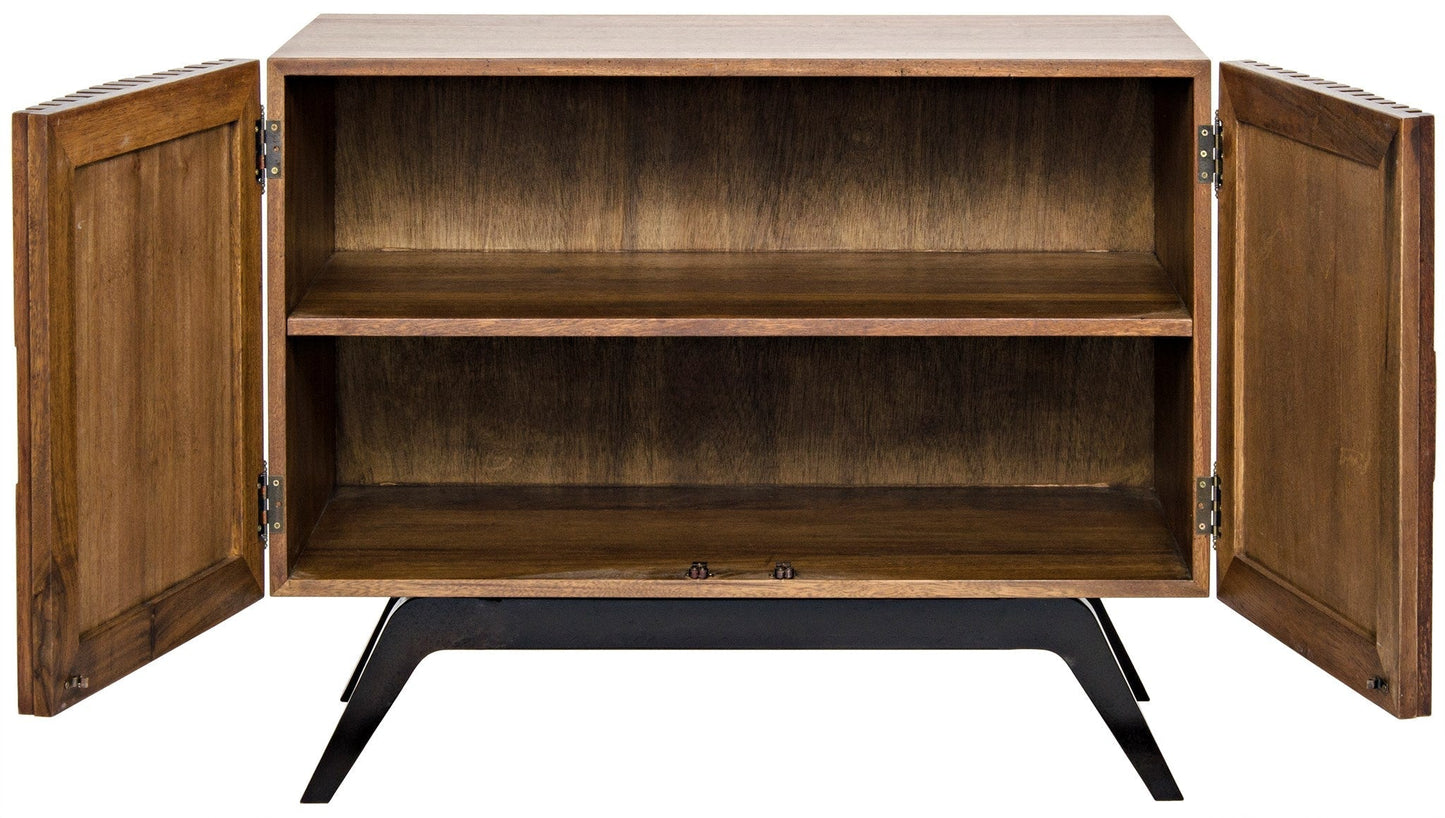 Illusion Wood and Steel Single Sideboard-Sideboards-Noir-Sideboards and Things