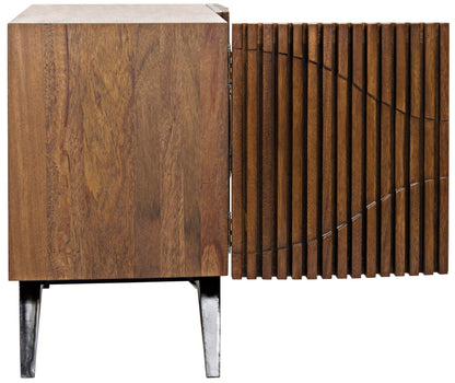 Illusion Wood and Steel Single Sideboard-Sideboards-Noir-Sideboards and Things