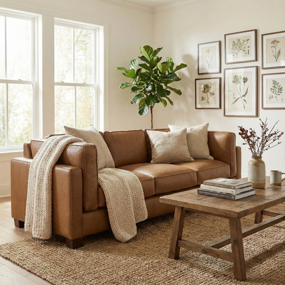 Den Top Grain Leather Sofa