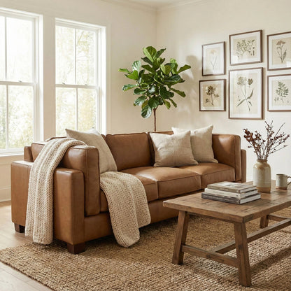 Den Top Grain Leather Sofa