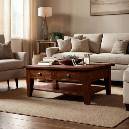 LH Home Irish Coast Two Drawers Wood Coffee Table