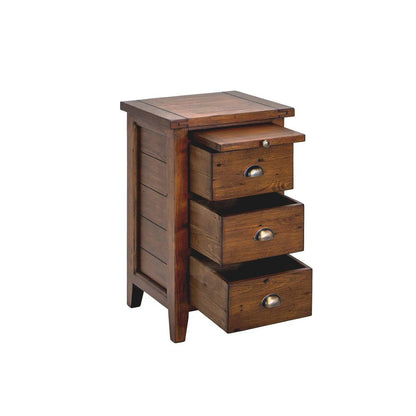 Irish Coast 3 Drawers Wood Nightstand