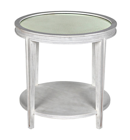 Imperial Wood White Round Side Table-Side Tables-Noir-Sideboards and Things