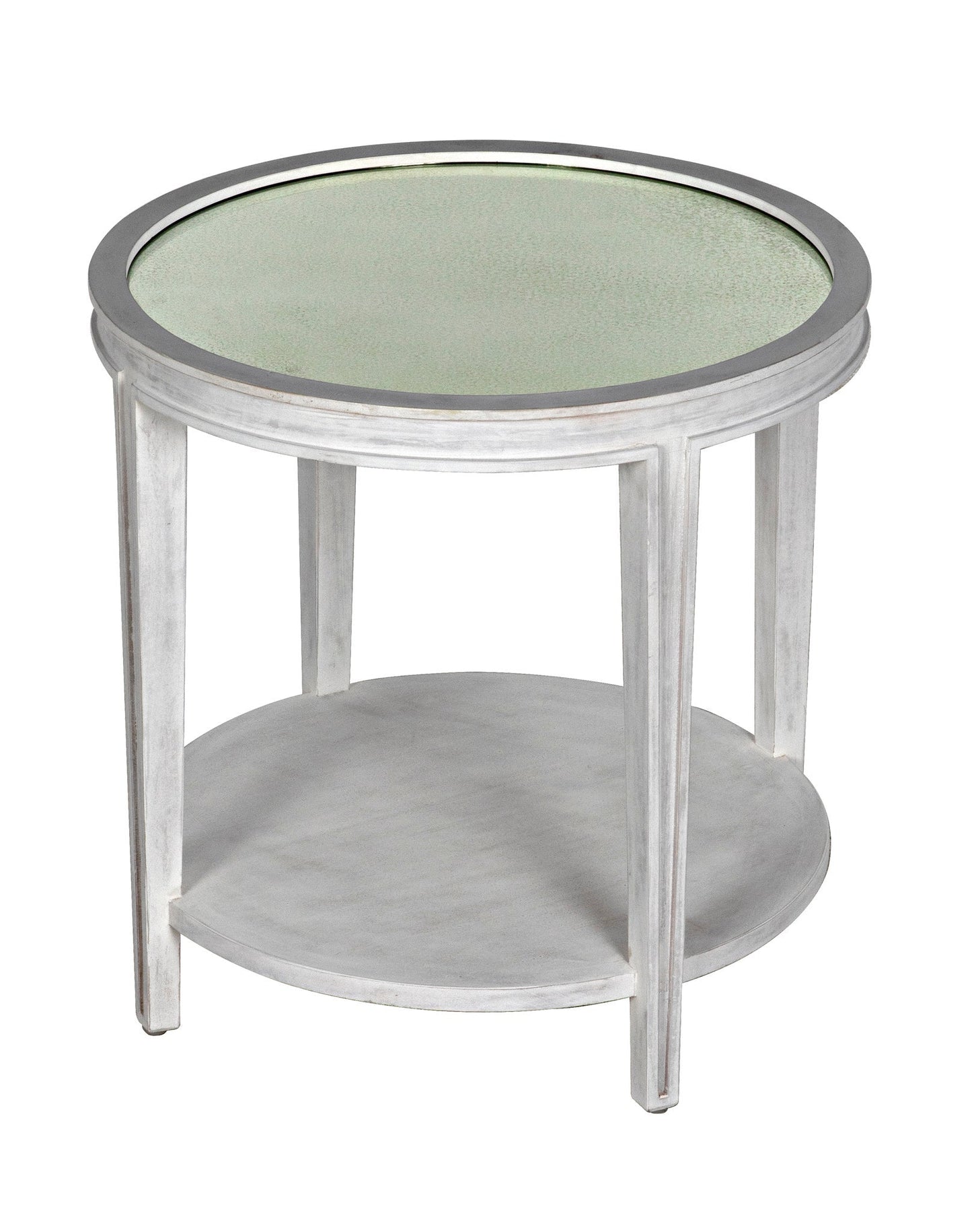 Imperial Wood White Round Side Table-Side Tables-Noir-Sideboards and Things