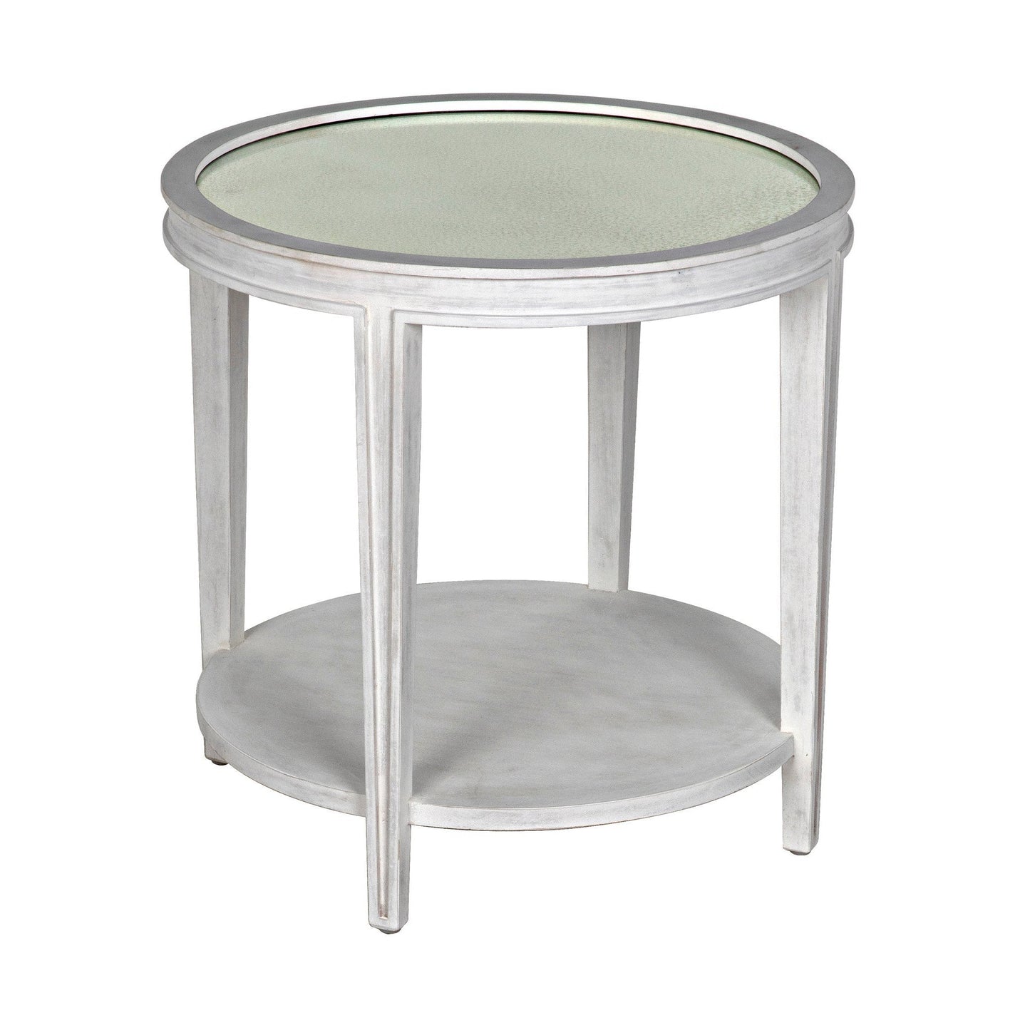 Imperial Wood White Round Side Table-Side Tables-Noir-Sideboards and Things