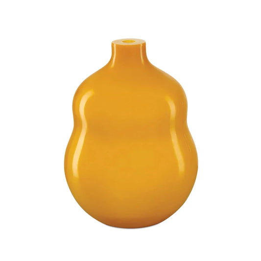 Imperial Modern Double Gourd Design Yellow Glass Vase